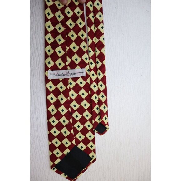 VAUDE MAZZEO - MEN'S RED & CREAM GEOMETRIC PRINT TIE - Picture 6 of 7